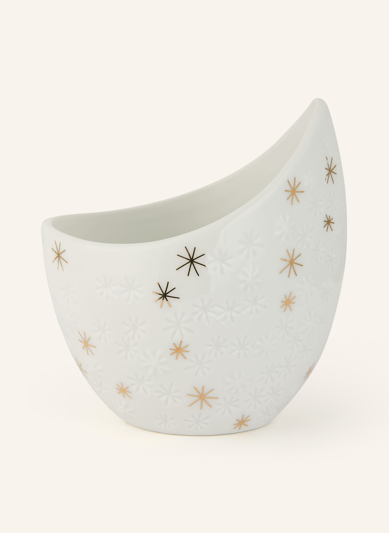 RÄDER Teelichthalter STERNE: WEISS / GOLD