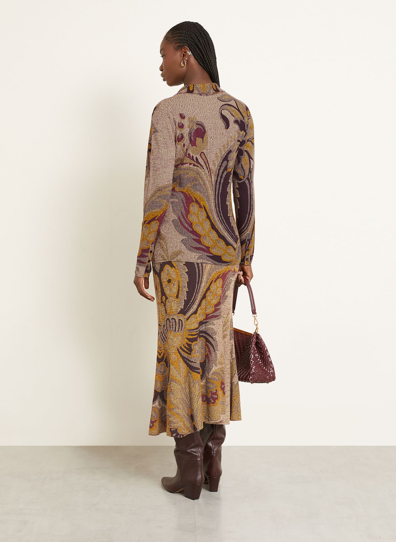 ETRO Kardigan: FIOLETOWY / ŻÓŁTY / JASNOBRĄZOWY