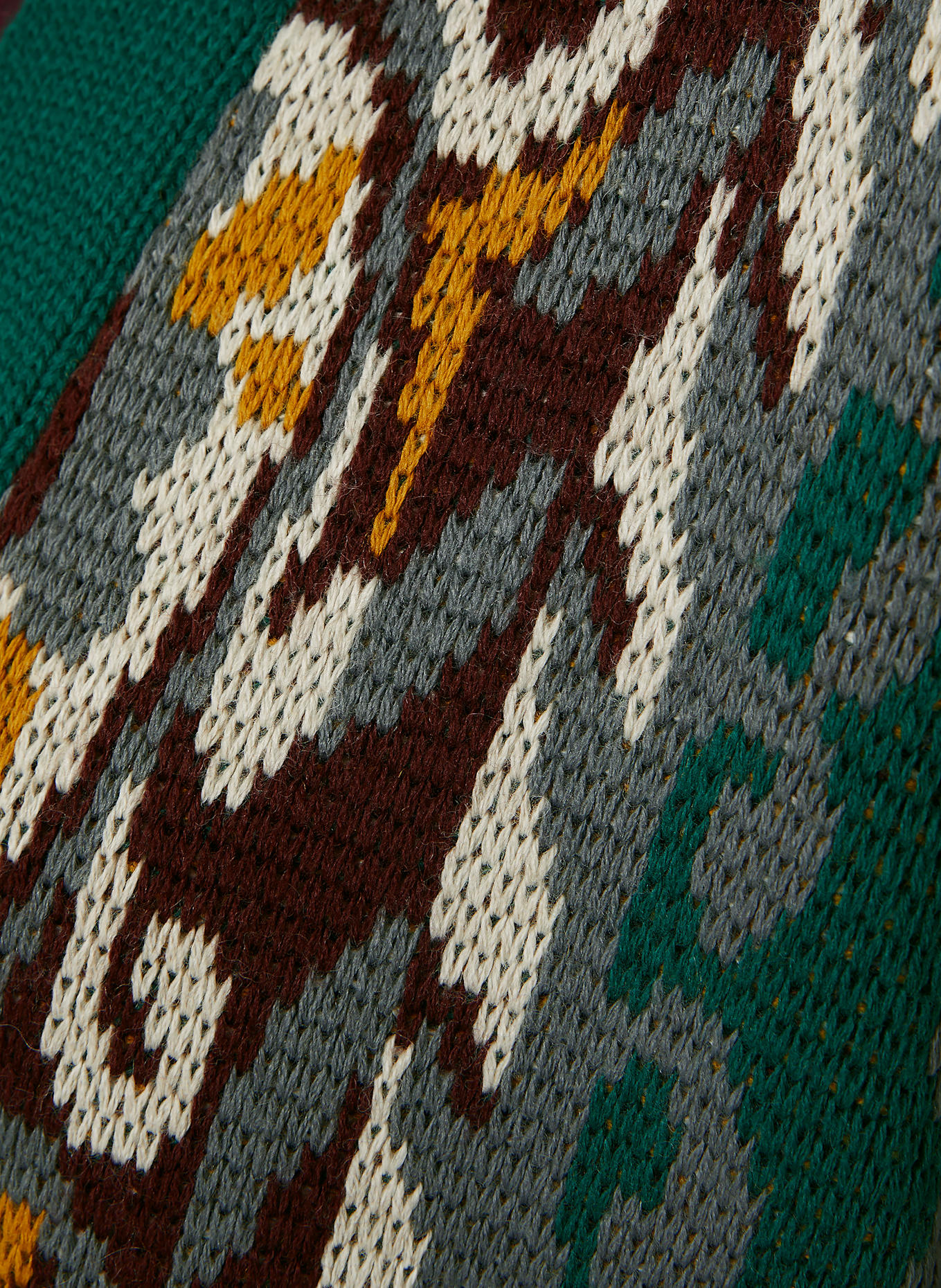 ETRO Strickjacke: DUNKELGRÜN / GRAU / GELB