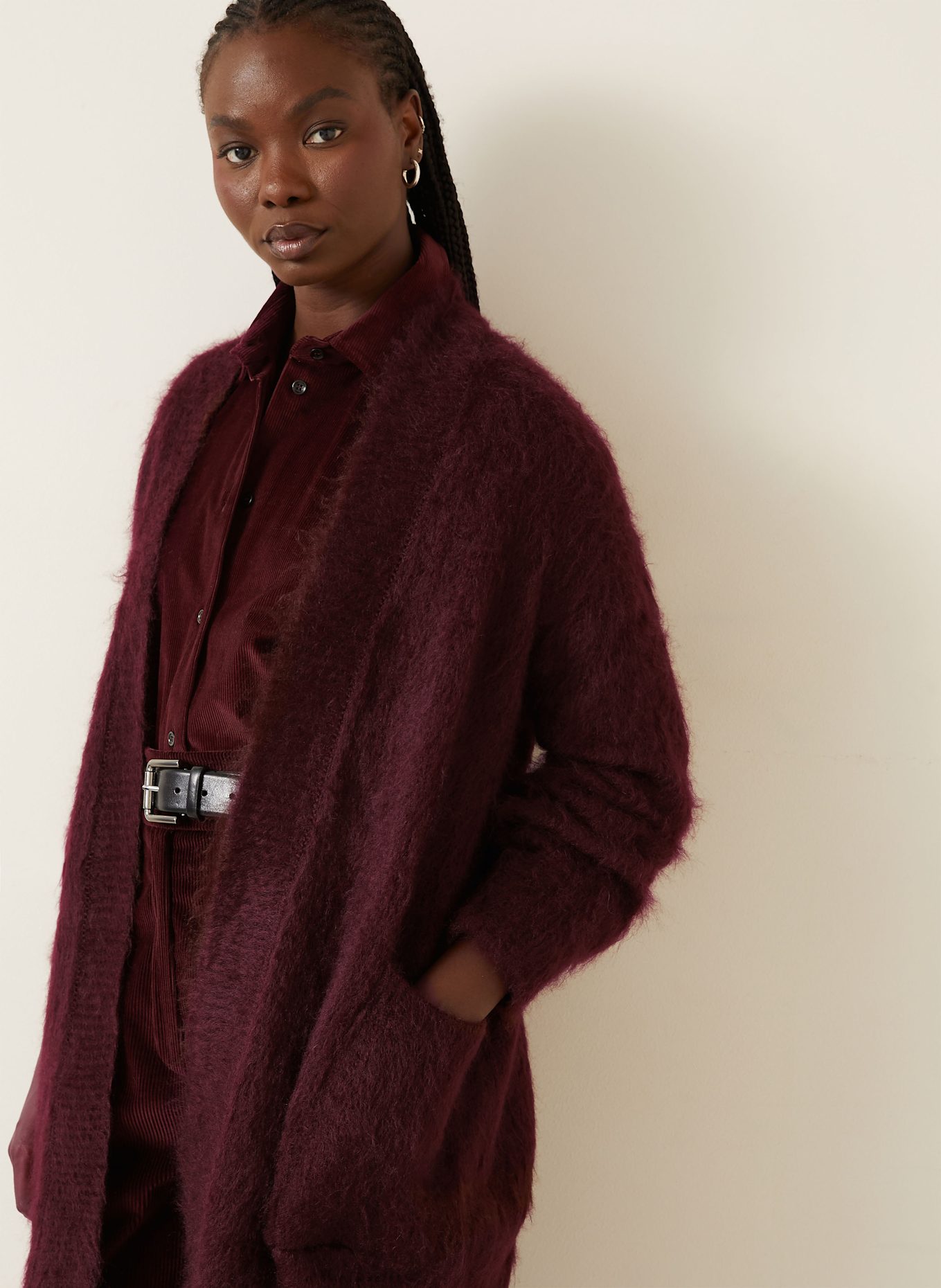 Max Mara Strickjacke AFFETTO1234 mit Mohair: DUNKELROT