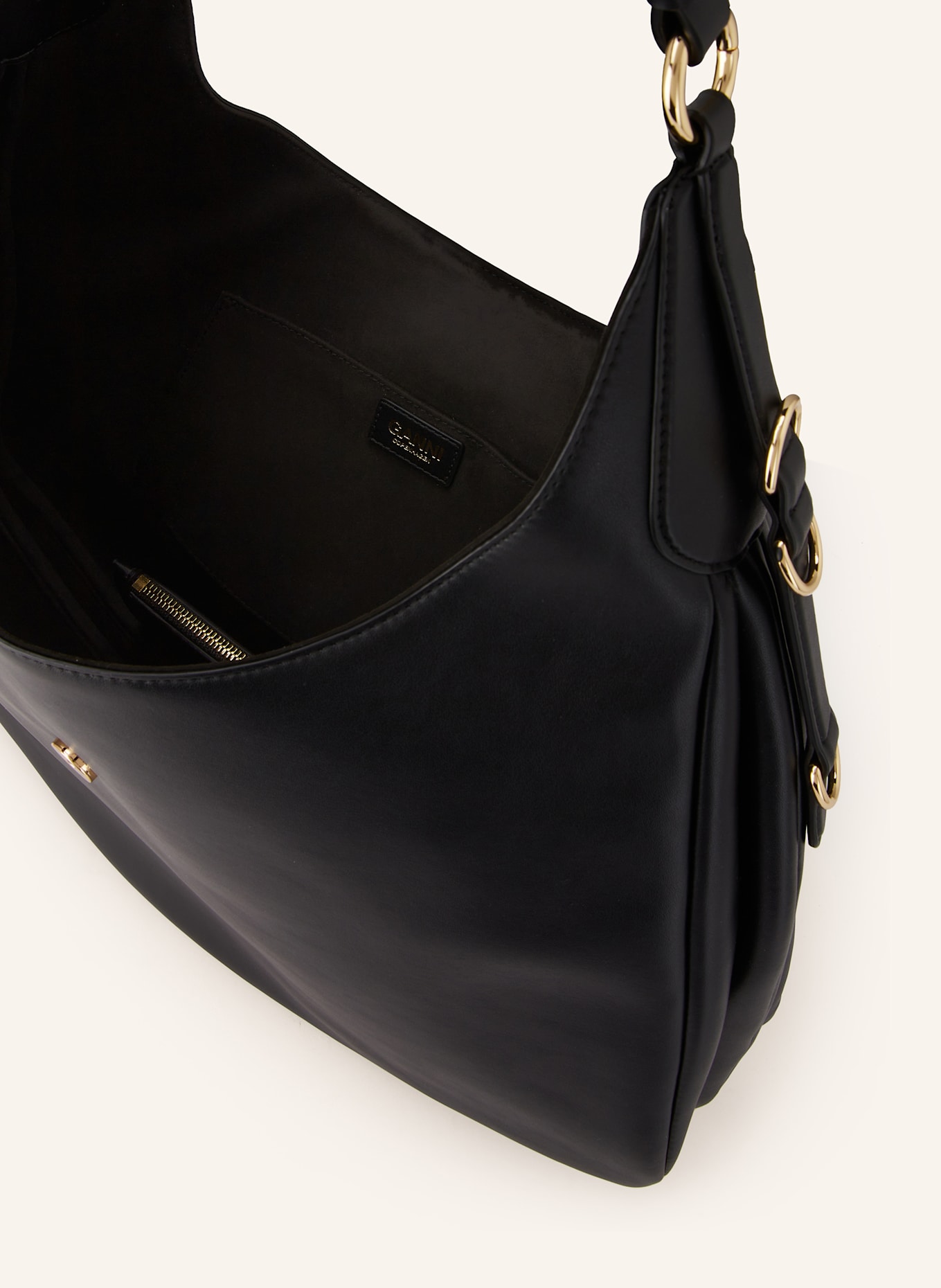 GANNI Schultertasche mit Pouch: SCHWARZ