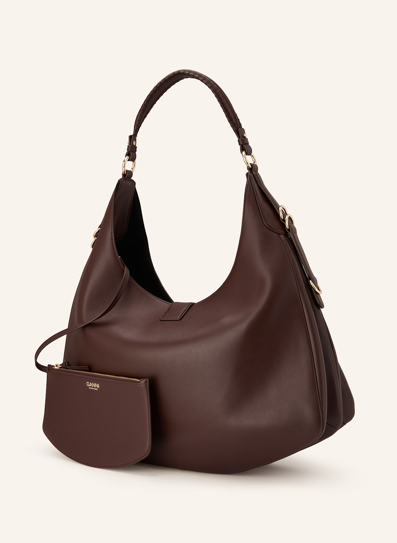 GANNI Torba na ramię z saszetką: BRĄZOWY