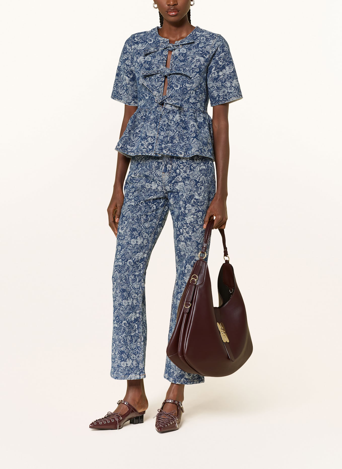 GANNI Torba na ramię z saszetką: BRĄZOWY