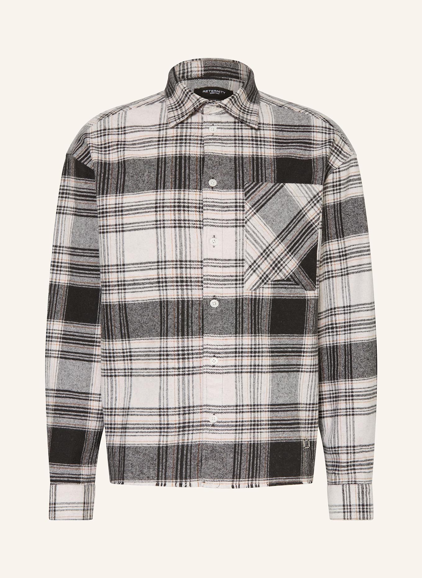 RETERNITY Flanell-Overshirt: SCHWARZ / WEISS