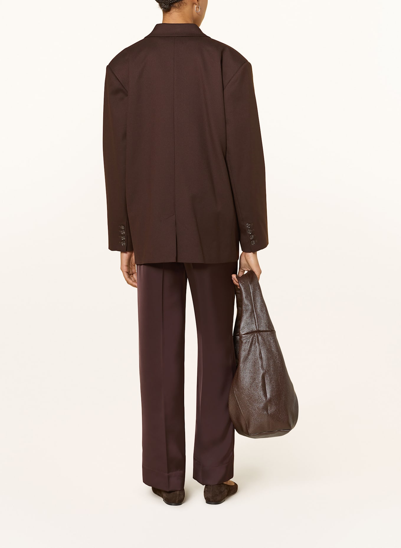 MAX & Co. Marlenehose GOLFO aus Satin: DUNKELBRAUN