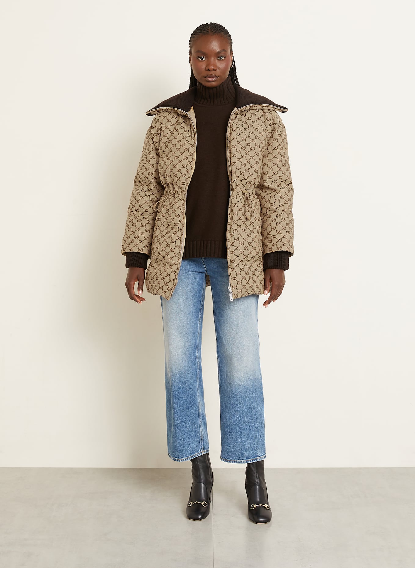 GUCCI Steppjacke: CAMEL / DUNKELBRAUN