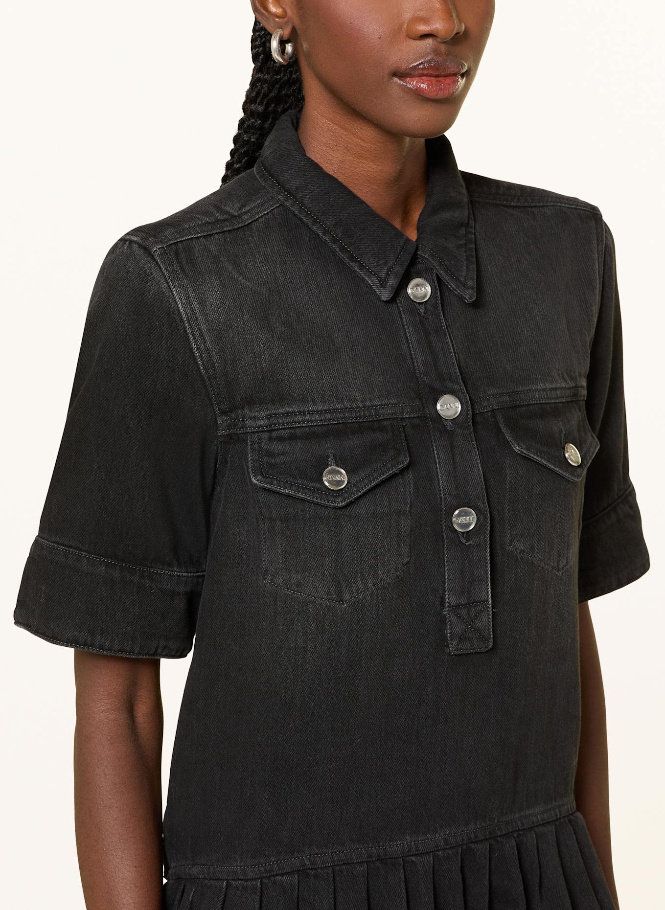 GANNI Jeanskleid: SCHWARZ