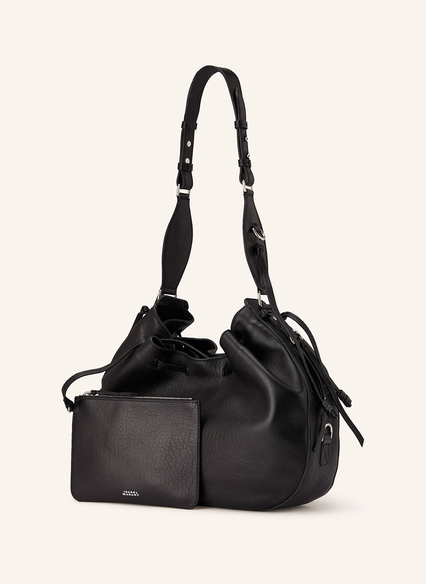 ISABEL MARANT Beuteltasche BOLTON mit Pouch: SCHWARZ