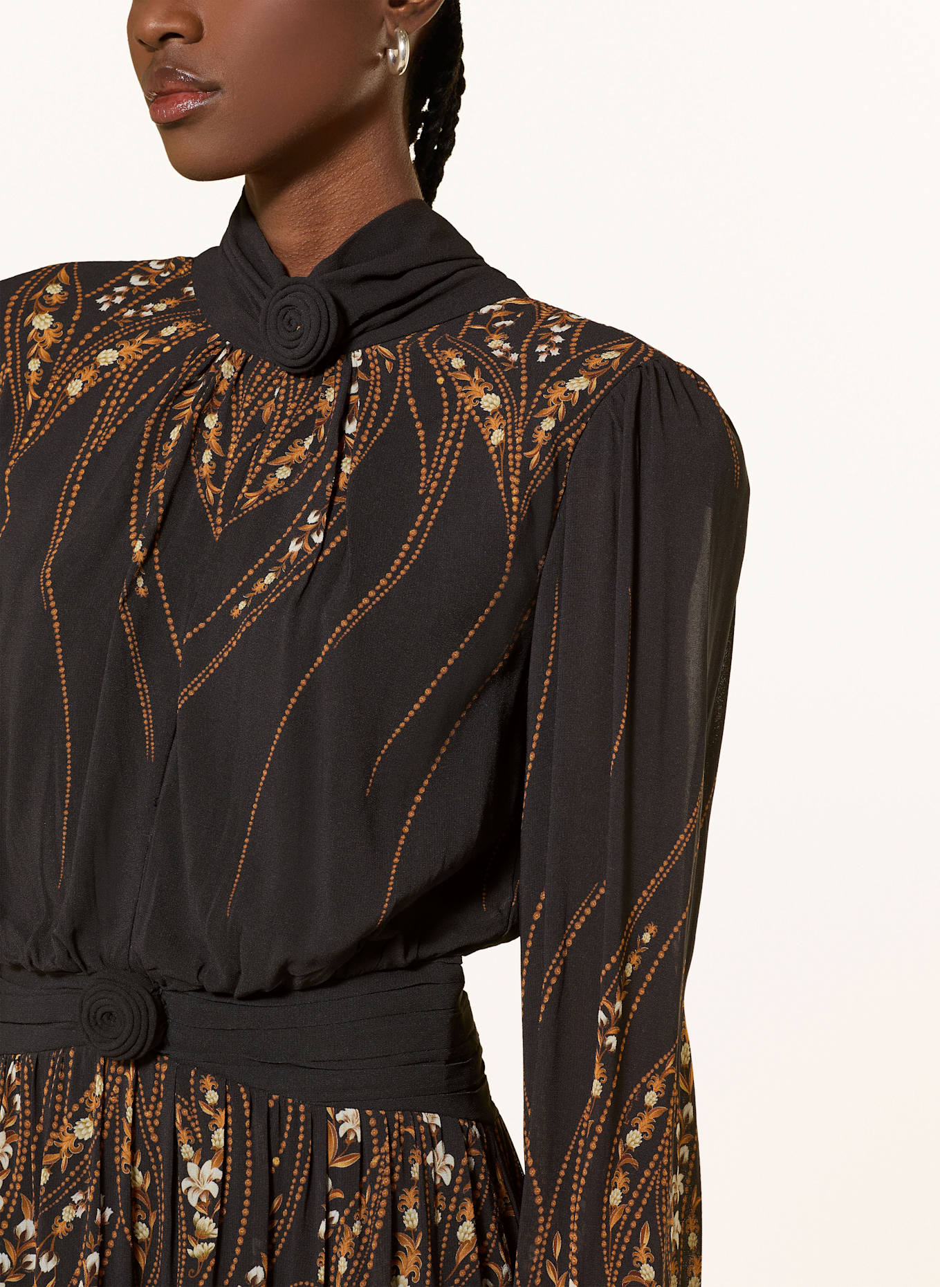 FARM RIO Kleid GARDEN: SCHWARZ / DUNKELORANGE / CREME