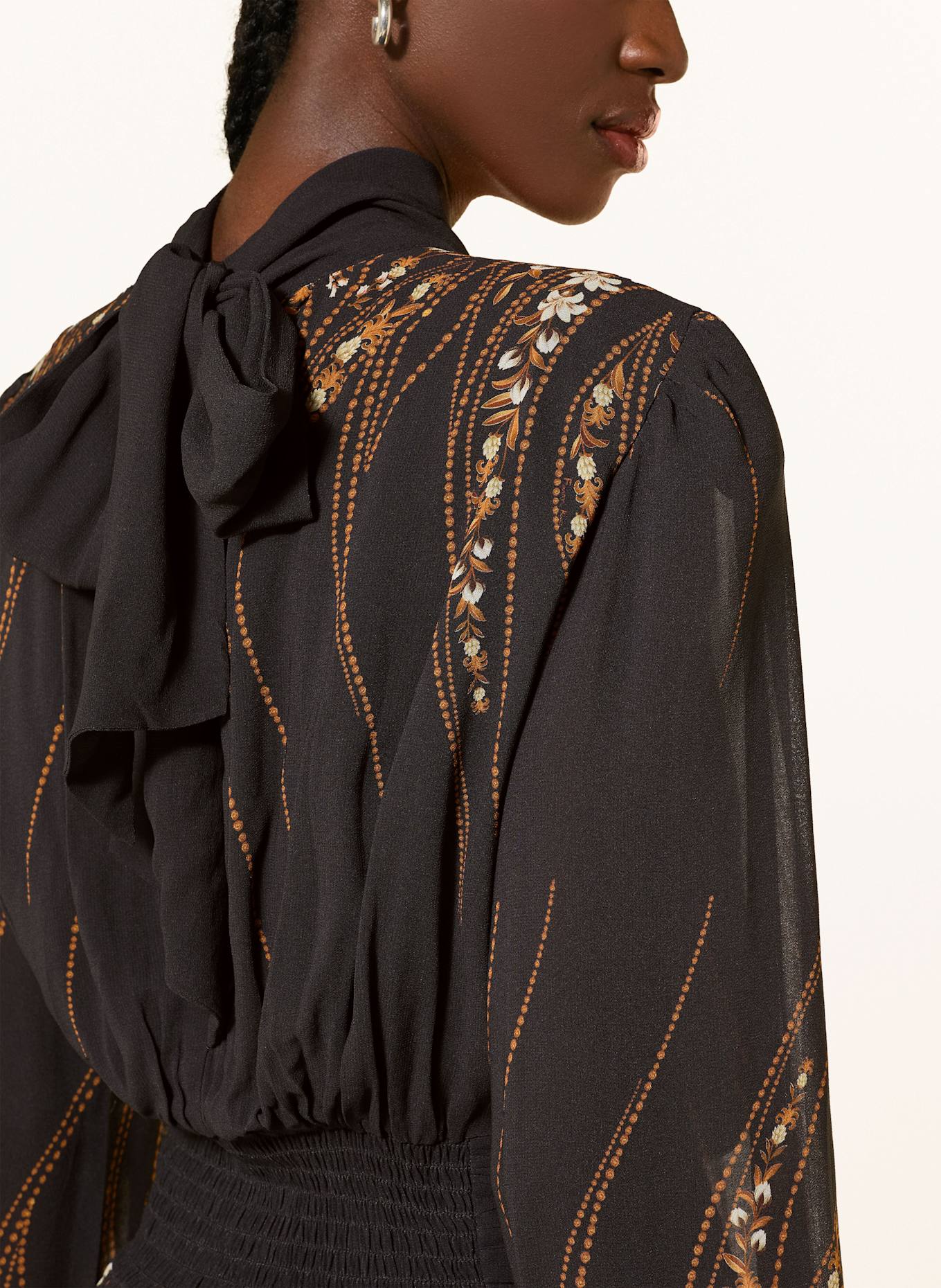 FARM RIO Kleid GARDEN: SCHWARZ / DUNKELORANGE / CREME