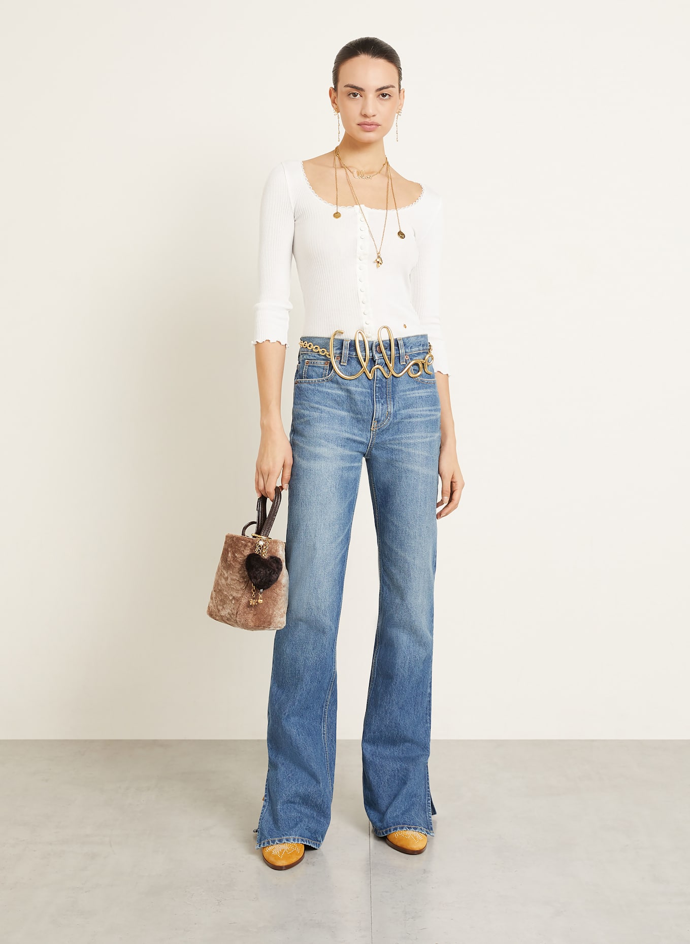 Chloé Shopper SPIN: FLORAL GREY