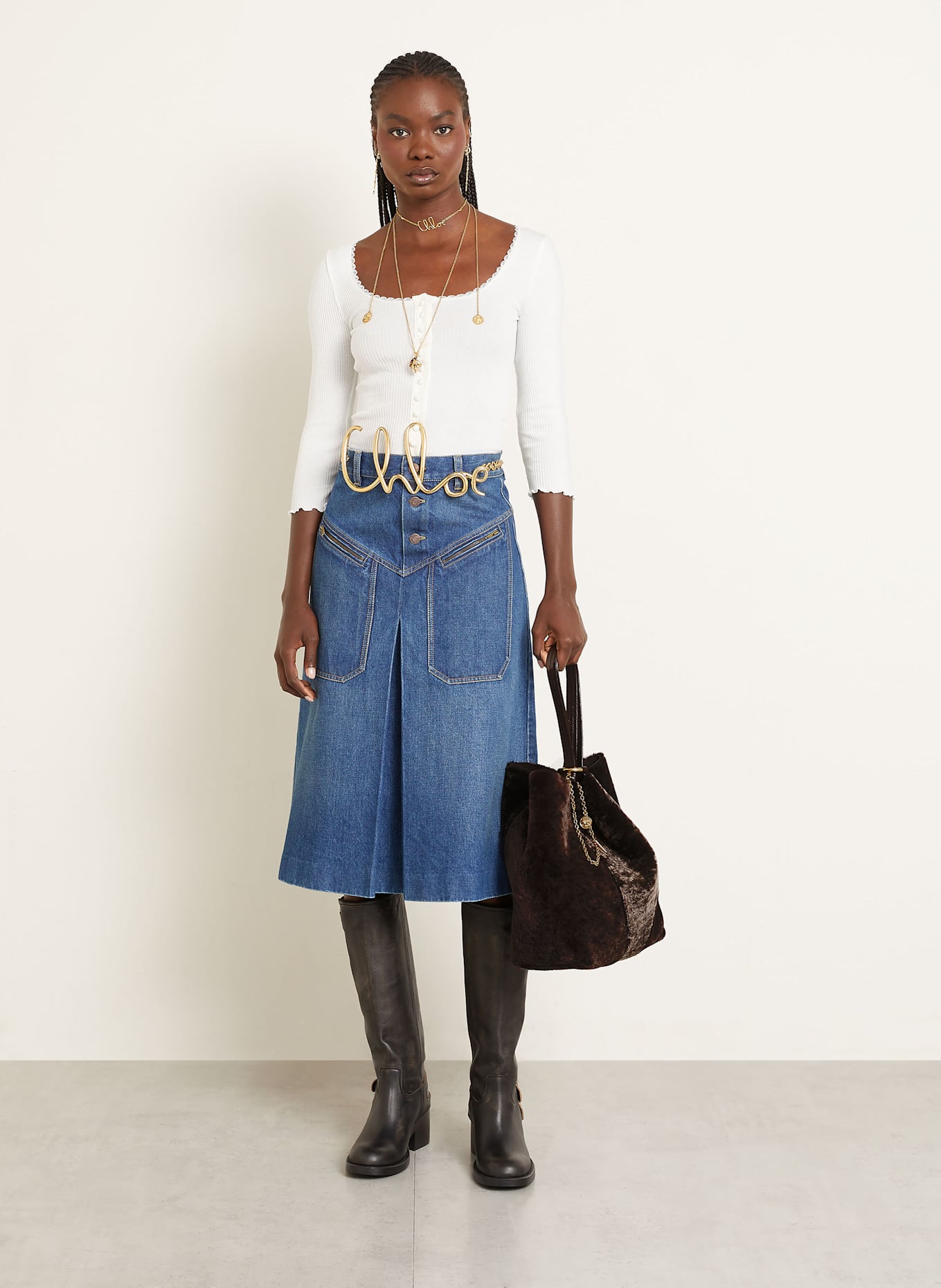 Chloé Shopper SPIN: KOHL BROWN