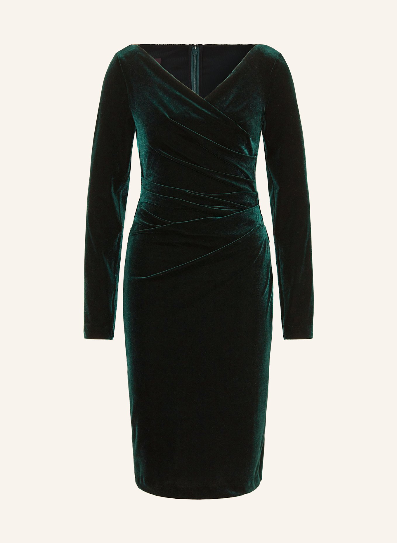 TALBOT RUNHOF Cocktailkleid aus Samt: DUNKELGRÜN