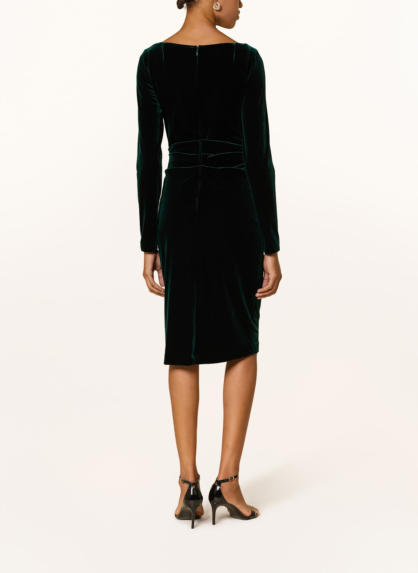 TALBOT RUNHOF Cocktailkleid aus Samt: DUNKELGRÜN