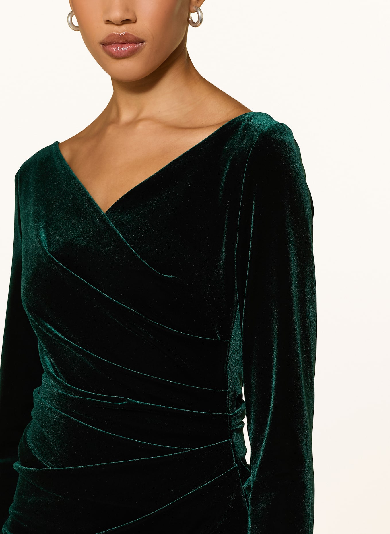 TALBOT RUNHOF Cocktailkleid aus Samt: DUNKELGRÜN