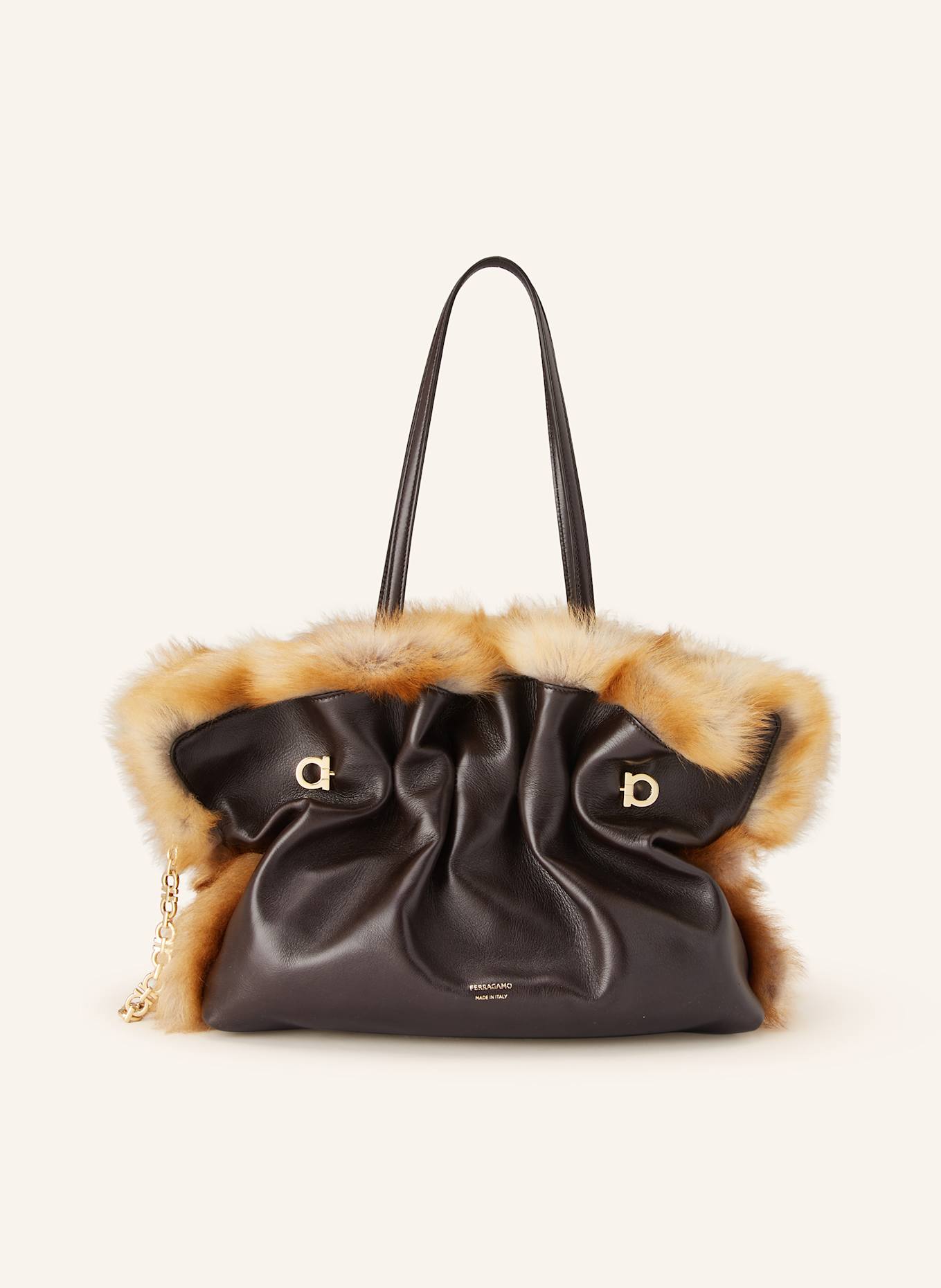 FERRAGAMO Handtasche: DUNKELBRAUN