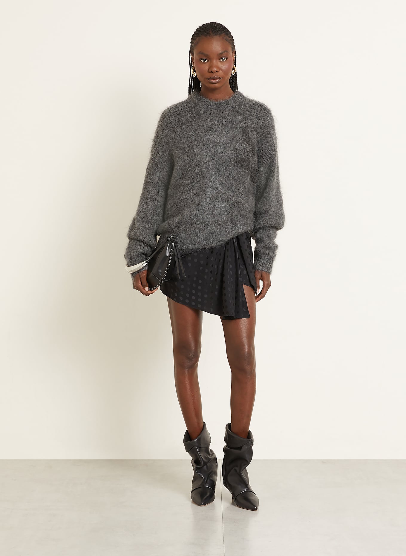 ISABEL MARANT Pullover: GRAU / DUNKELGRAU