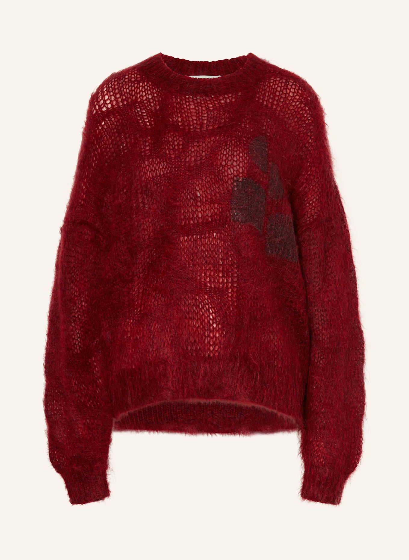ISABEL MARANT Pullover: ROT / DUNKELGRAU