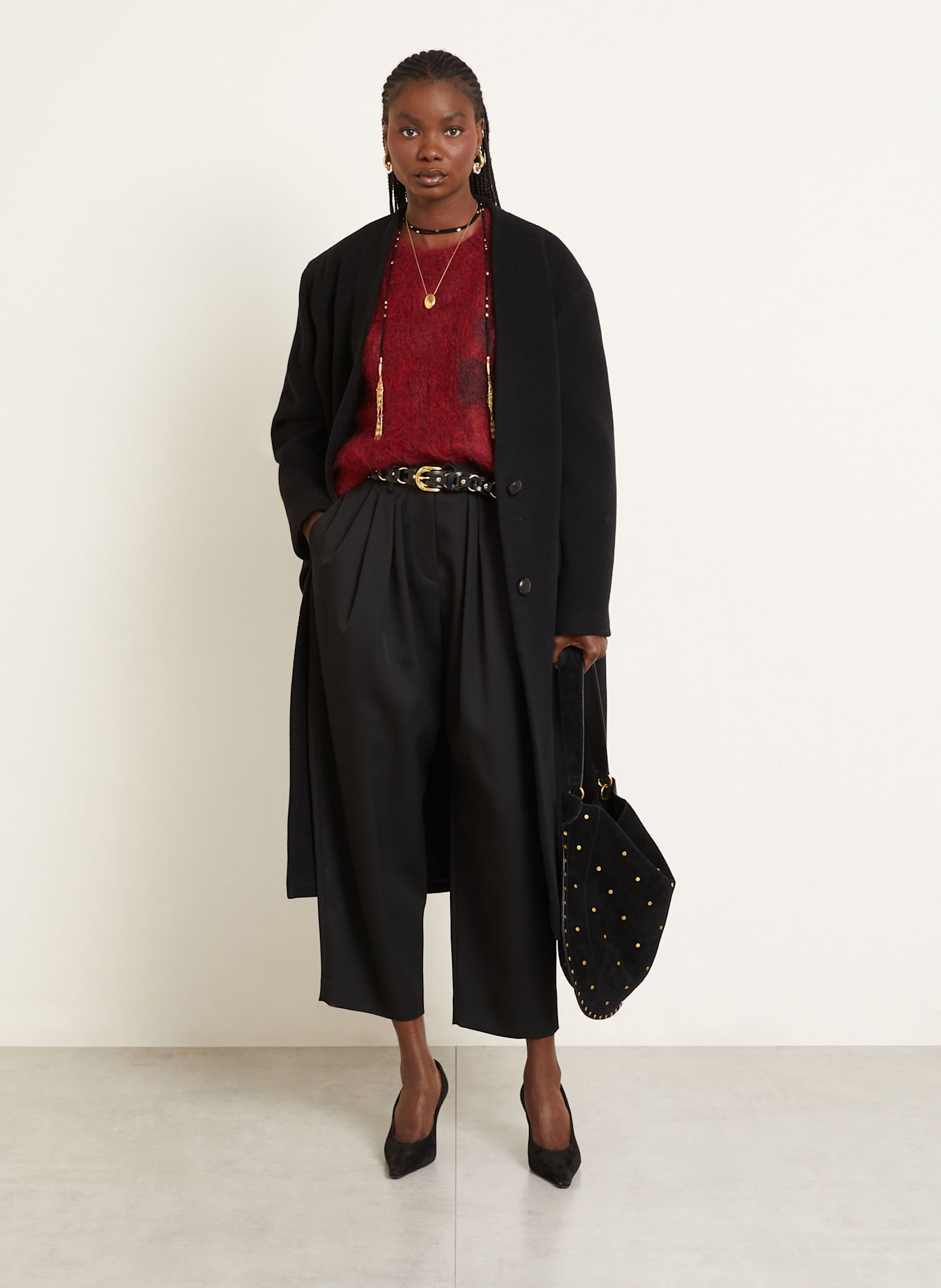 ISABEL MARANT Pullover: ROT / DUNKELGRAU