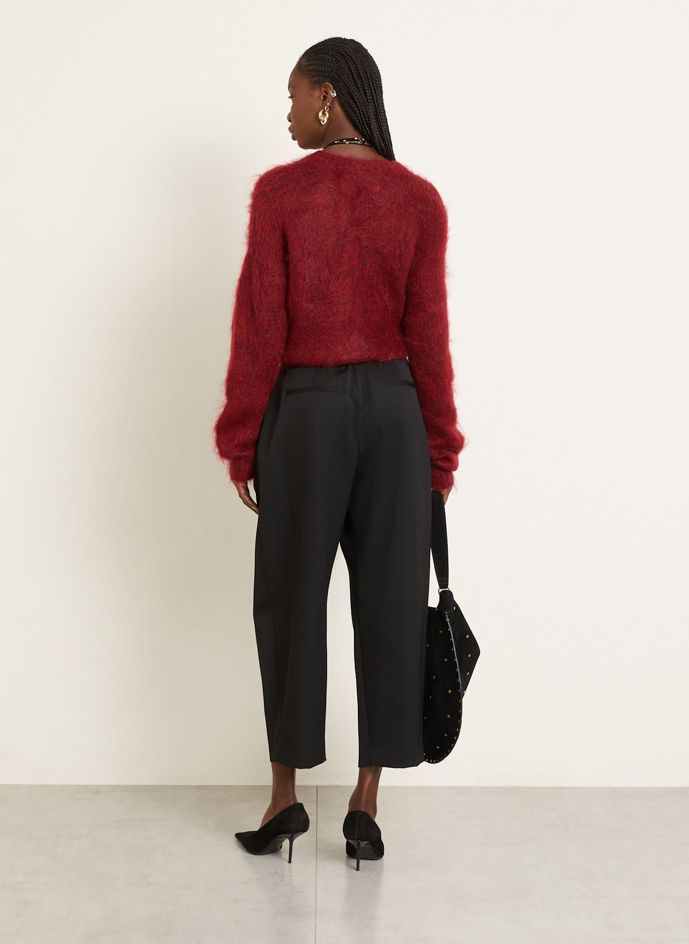 ISABEL MARANT Pullover: ROT / DUNKELGRAU