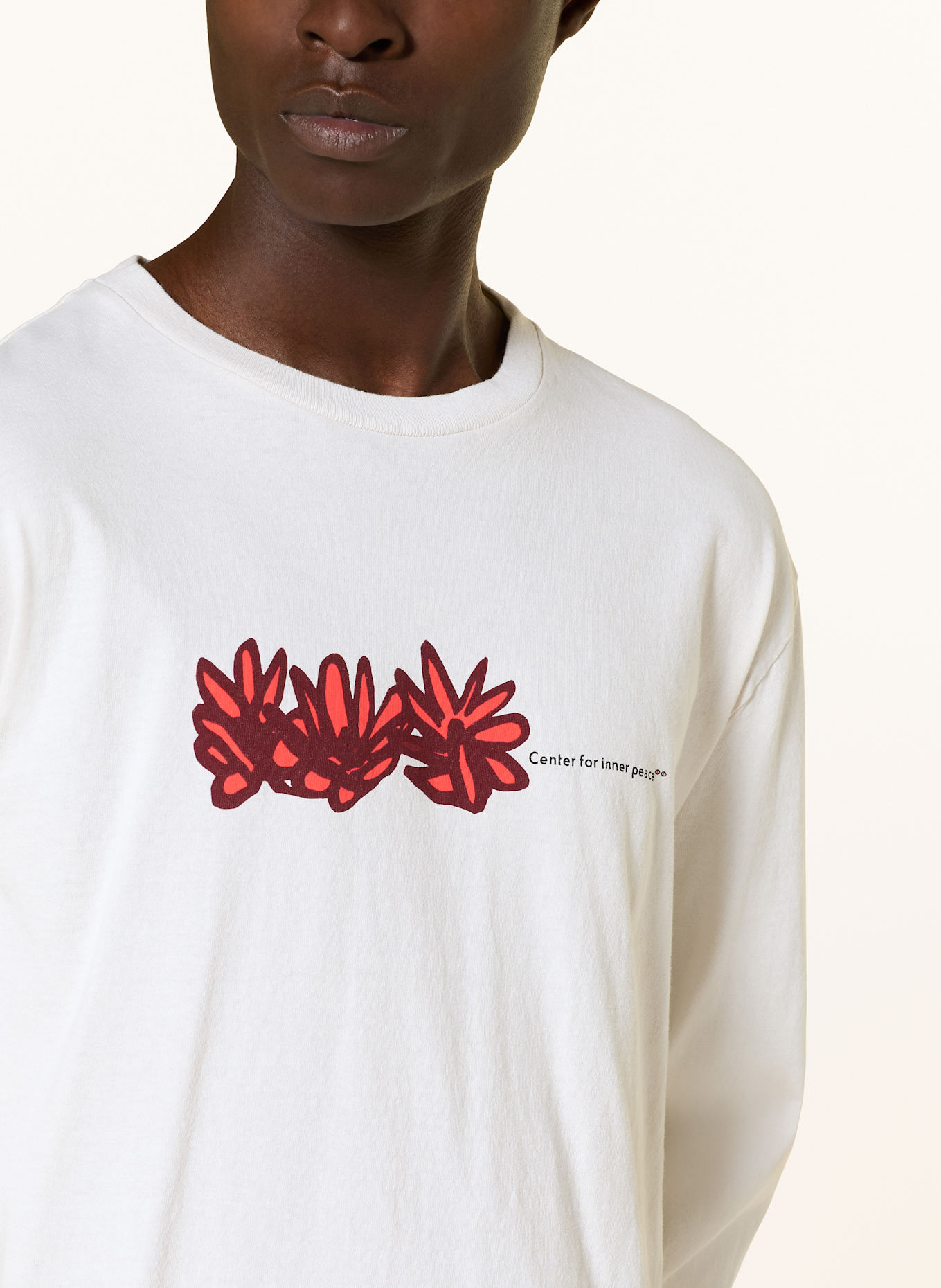 District Vision Koszulka z długim rękawem CALIFORNIA: KREMOWY / JASNOCZERWONY / CIEMNOCZERWONY