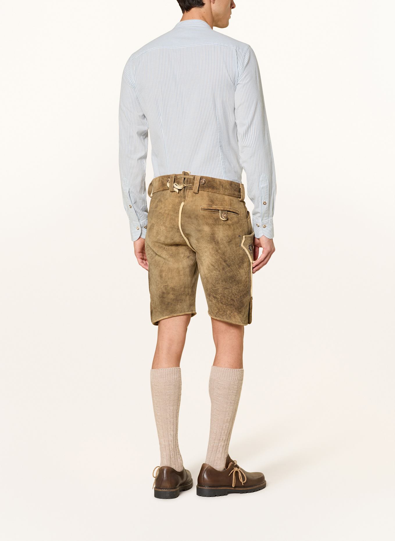 DU4 Trachtenhemd HANSI Slim Fit mit Stehkragen: BLAU / WEISS