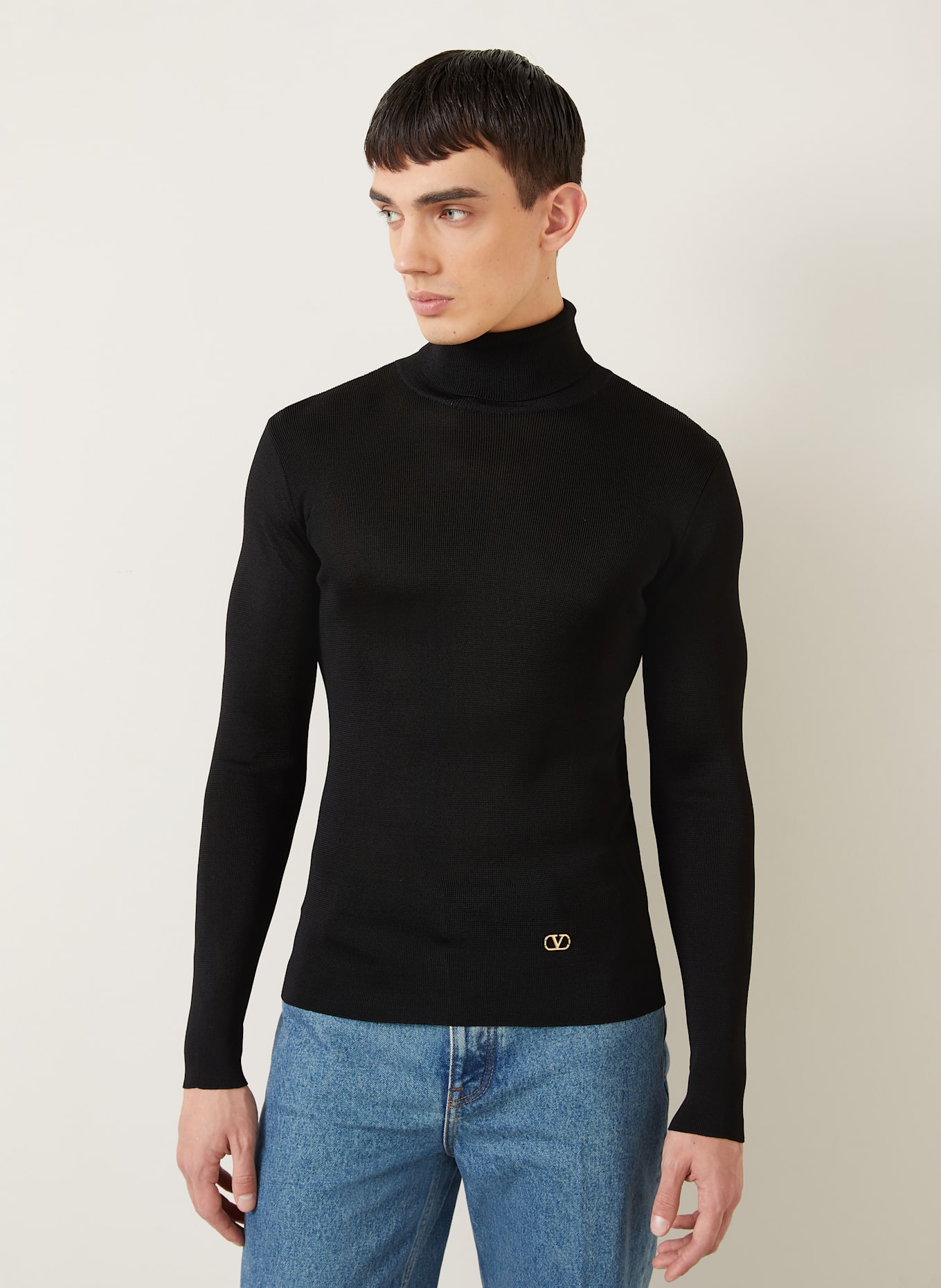 VALENTINO Rollkragenpullover MAGLIA: SCHWARZ