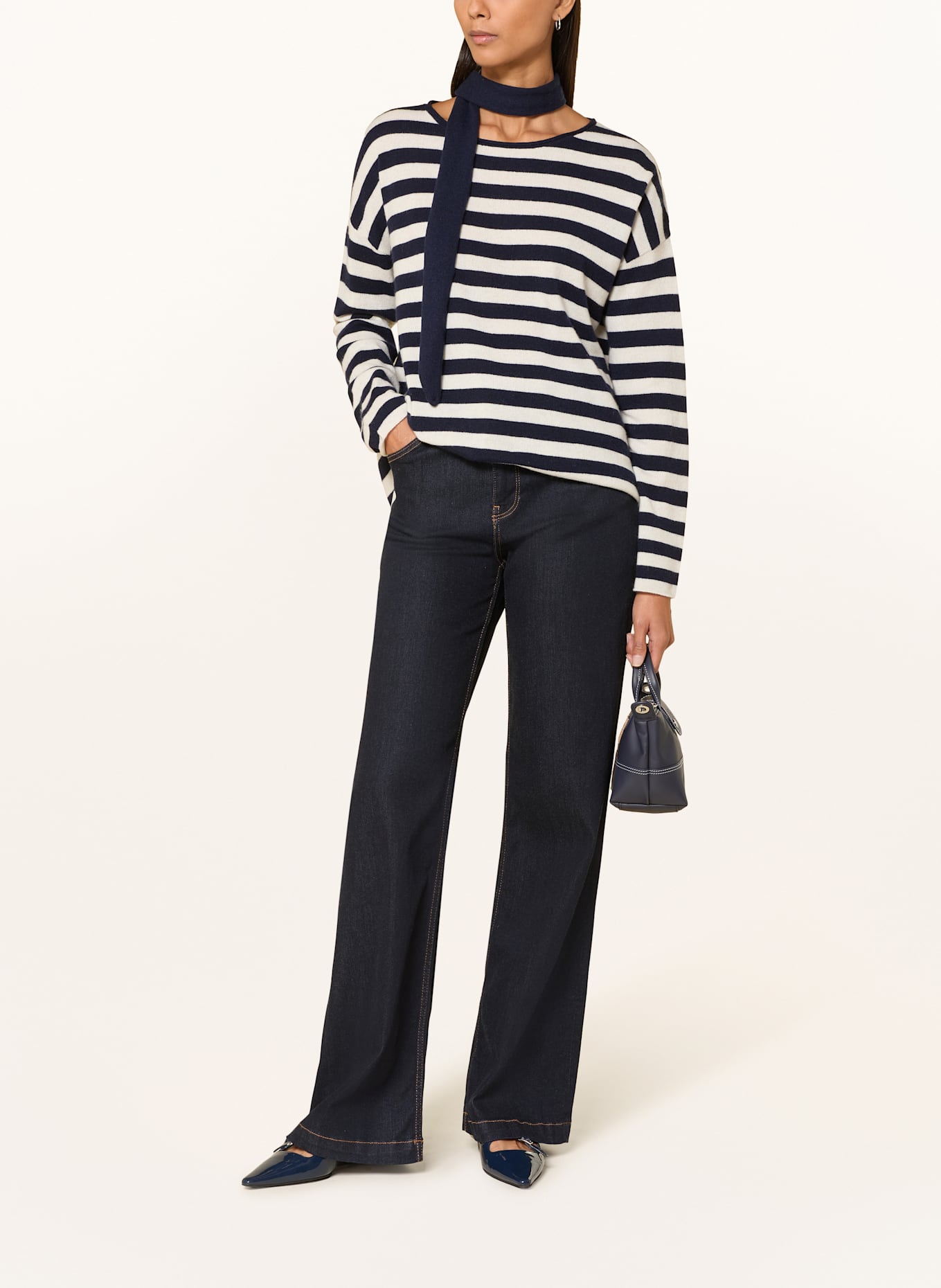 darling harbour Cashmere-Pullover: creme / navy