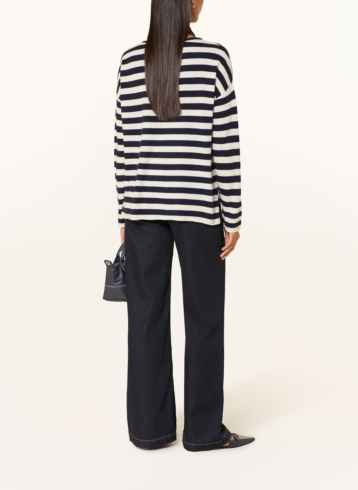 darling harbour Cashmere-Pullover: creme / navy