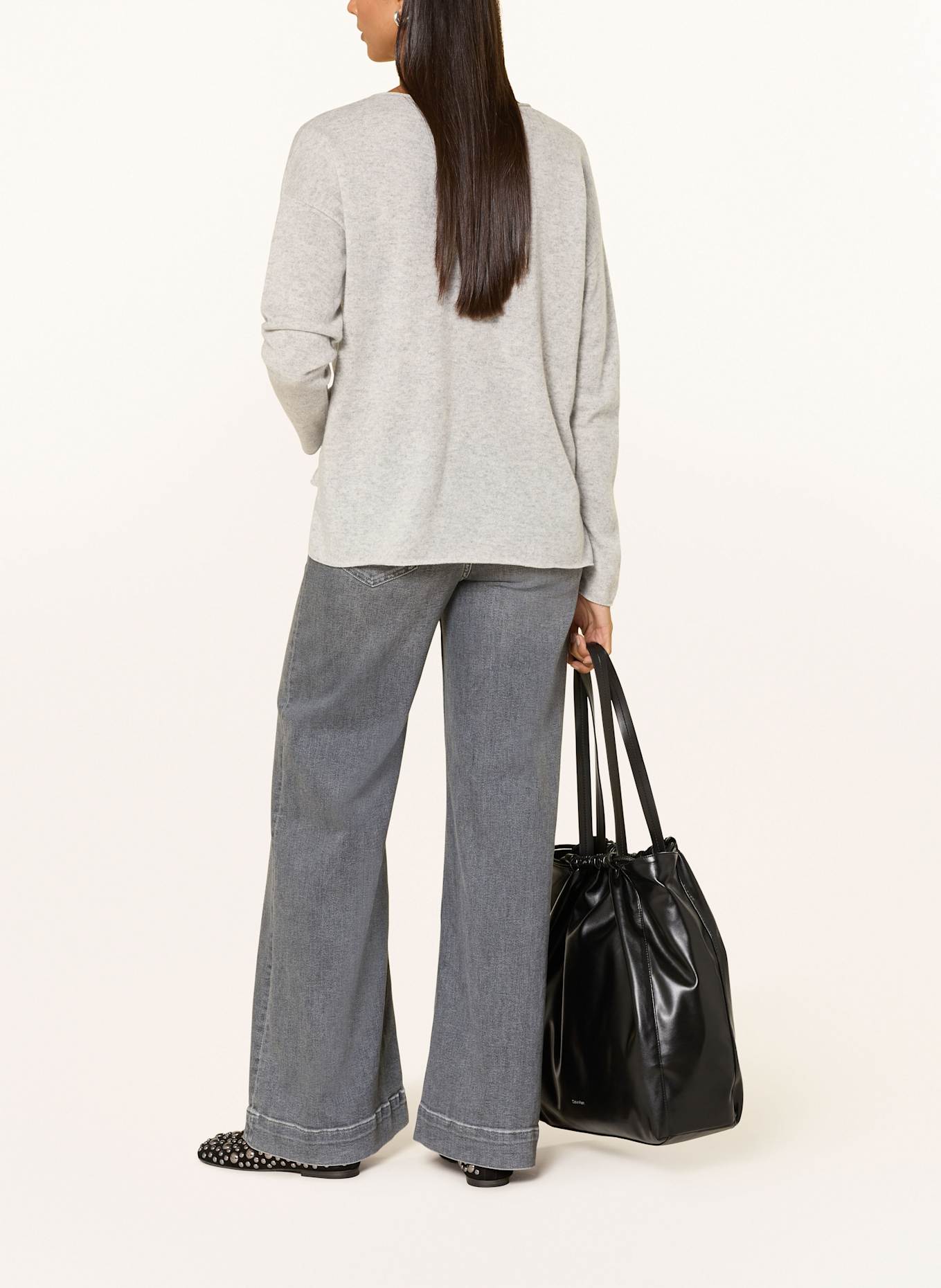 darling harbour Cashmere-Pullover: LIGHT GREY MELANGE