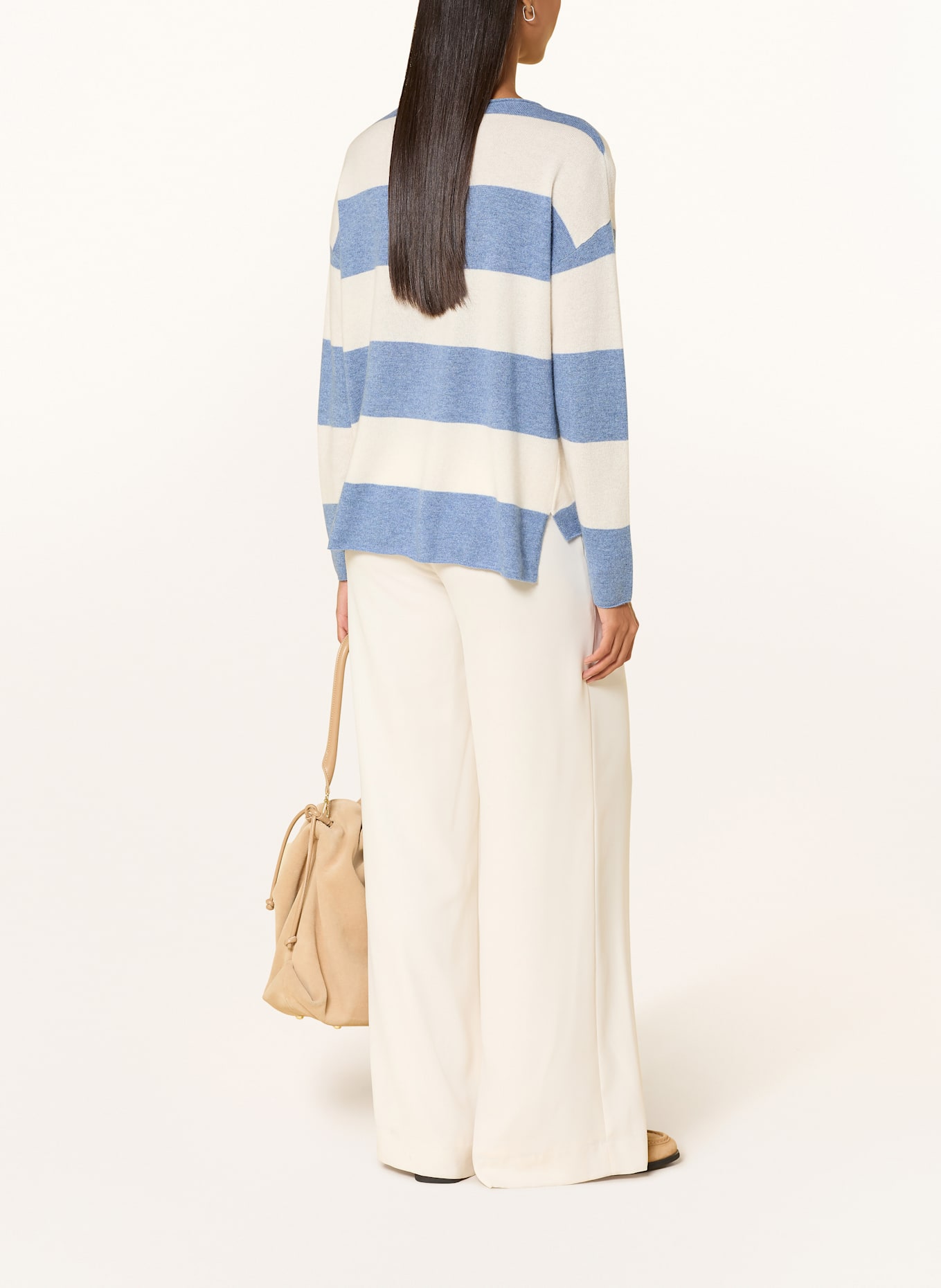 darling harbour Cashmere-Pullover: denim melange /creme
