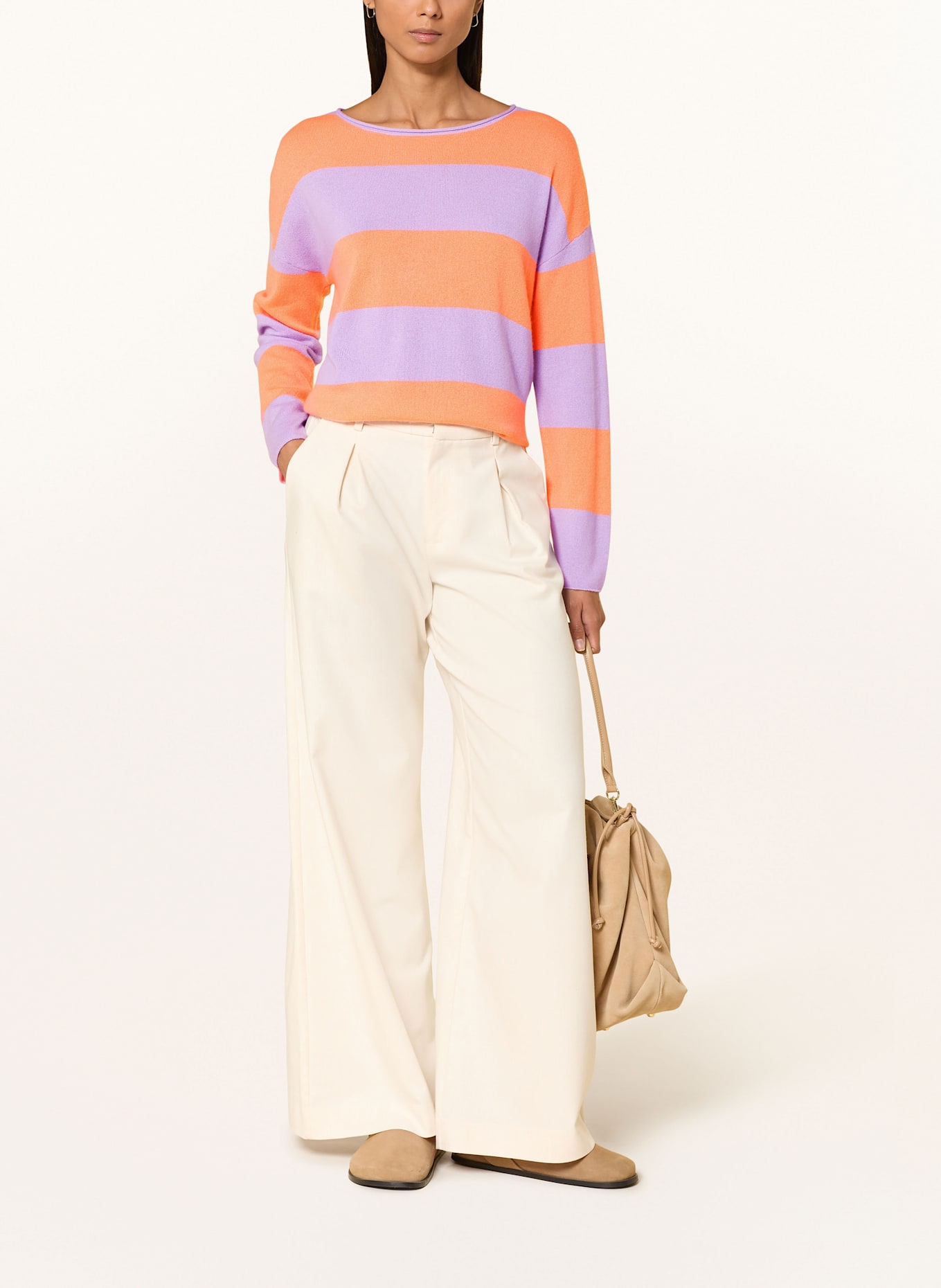 darling harbour Cashmere-Pullover: lilac / apricot