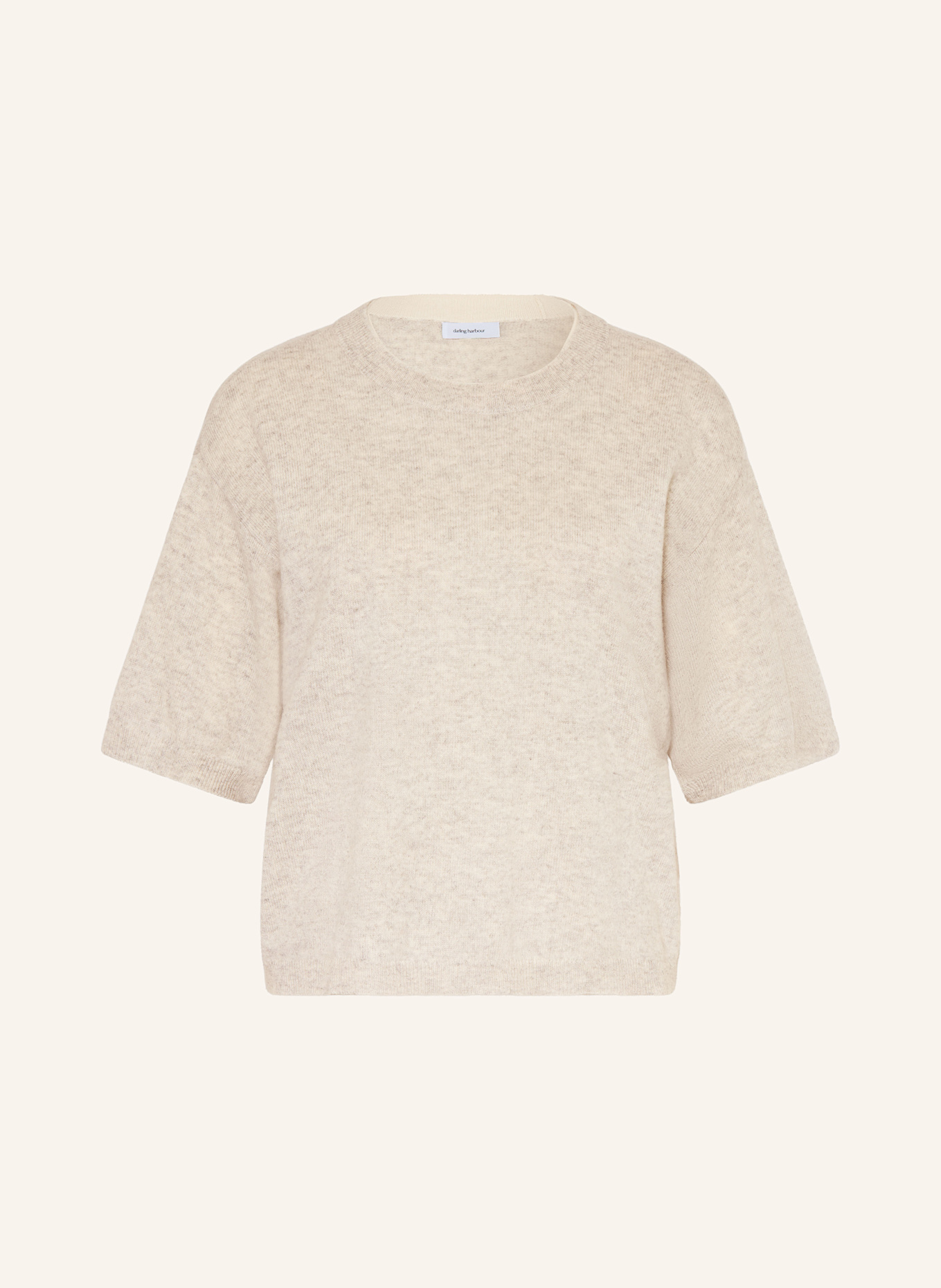 darling harbour Strickshirt aus Cashmere: HELLGRAU / CREME