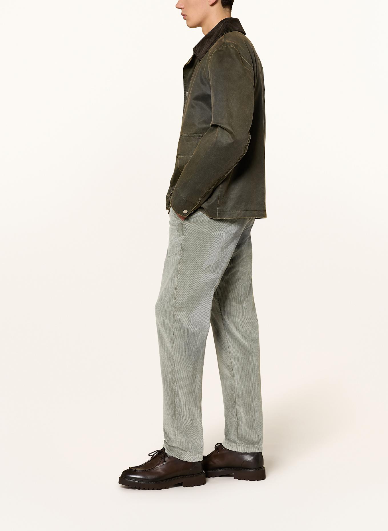 MYTHS Cordhose im Jogging-Stil Slim Fit: HELLGRÜN / GRAU