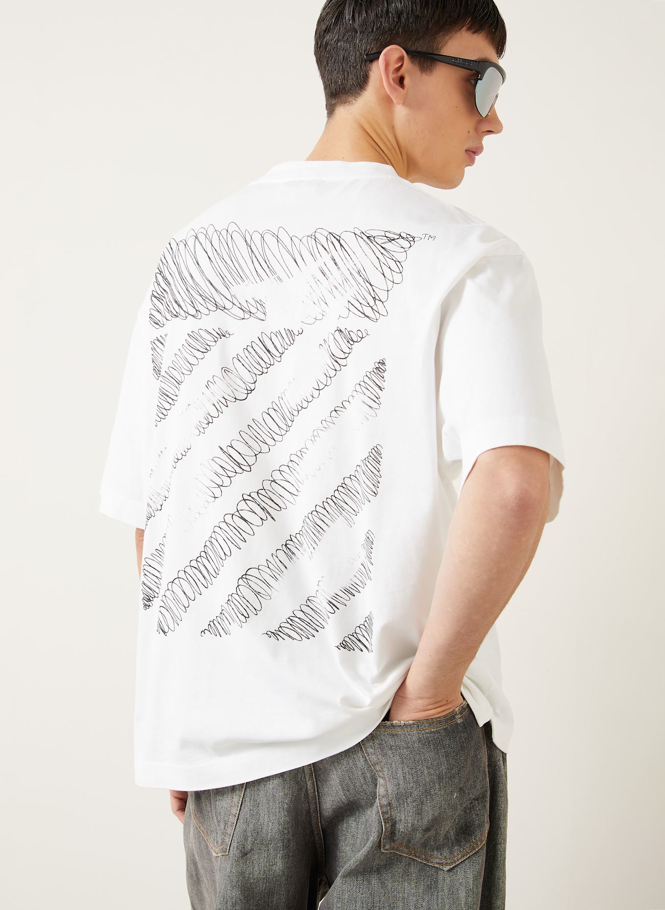 Off-White T-Shirt SCRIBBLE: WEISS / SCHWARZ