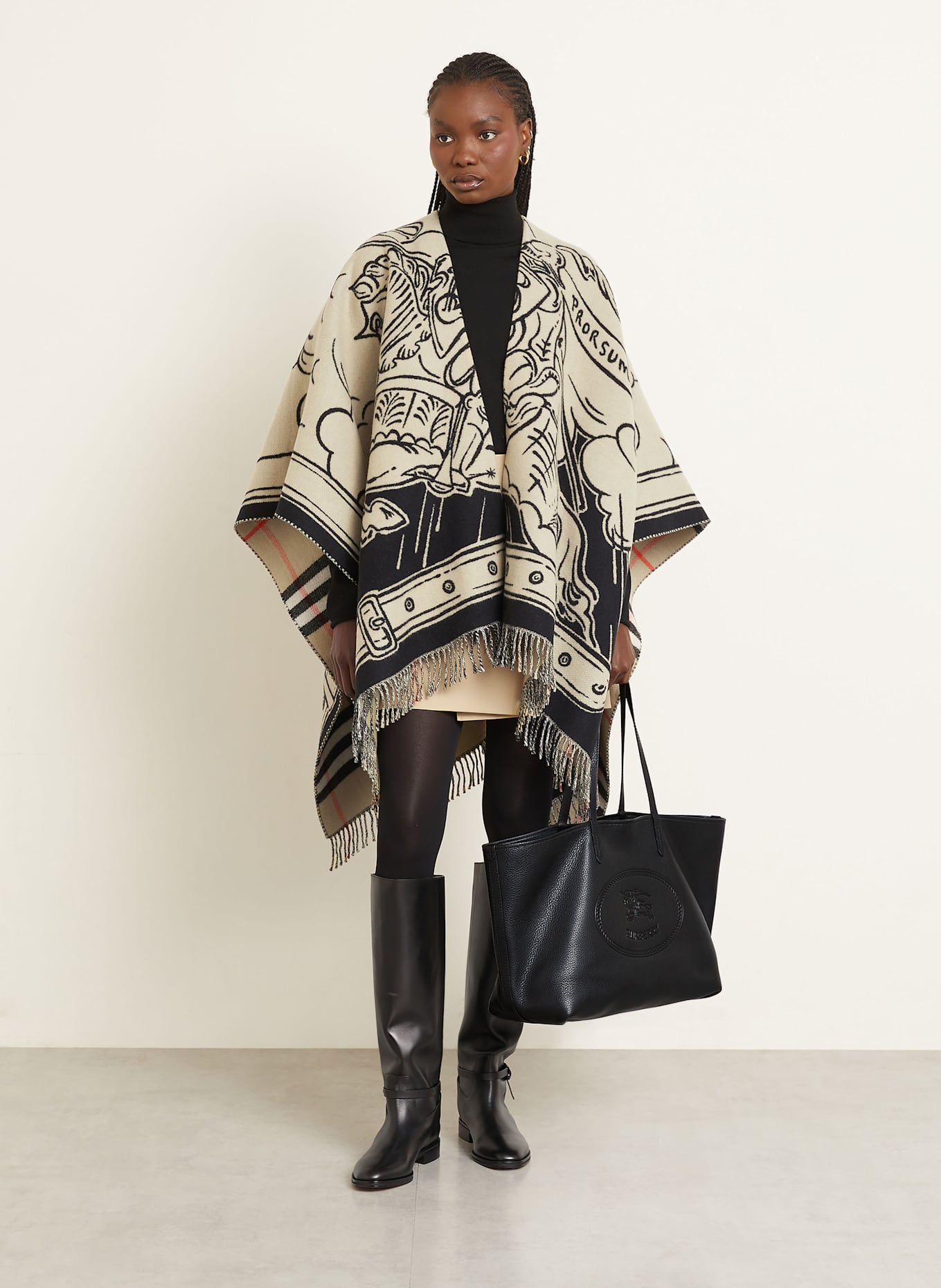 BURBERRY Shopper HIGHLANDS mit Pouch: SCHWARZ