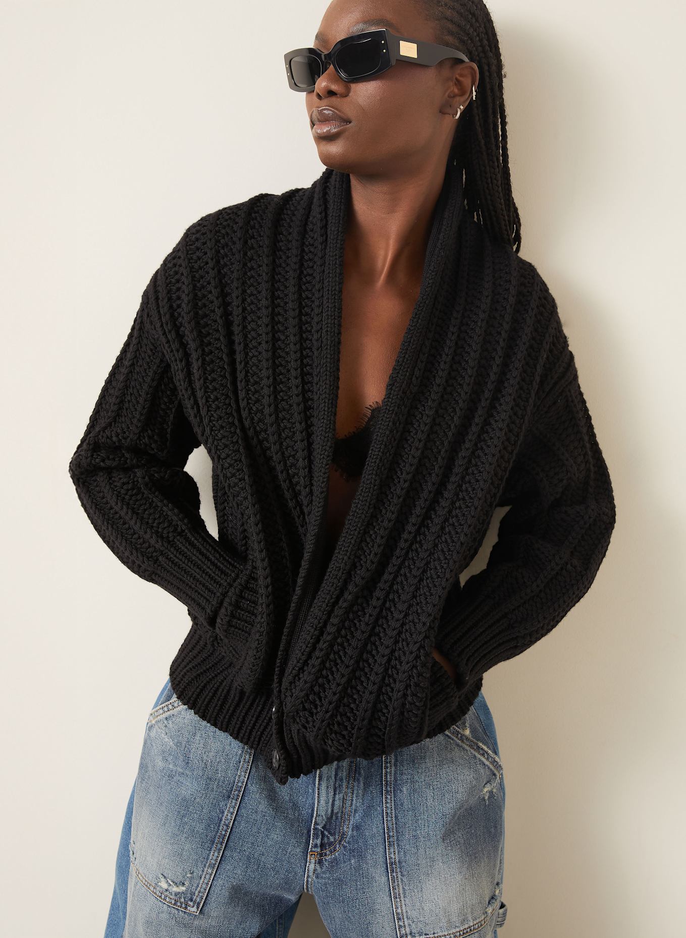 DOLCE & GABBANA Strickjacke: SCHWARZ