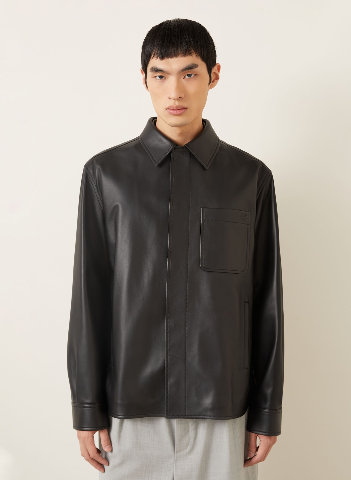 LOEWE Kurtka skórzana: CZARNY