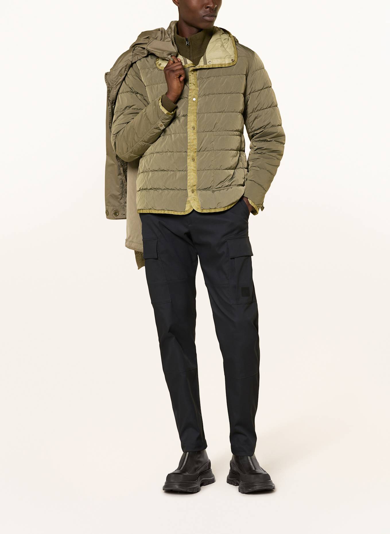 C.P. COMPANY 2-in-1-Daunenparka: OLIV