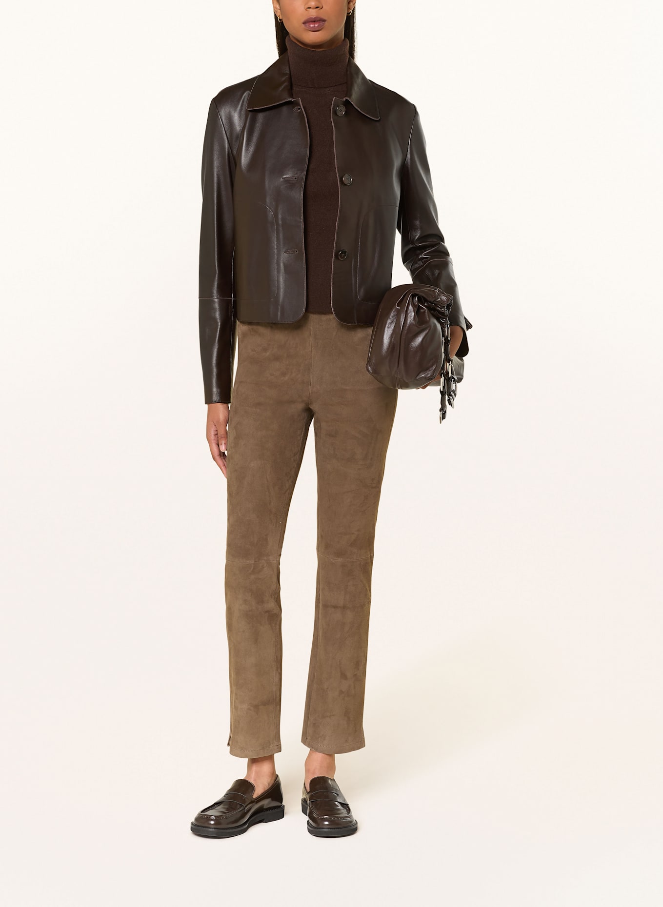 ARMA Leather pants KAMILLIA: KHAKI