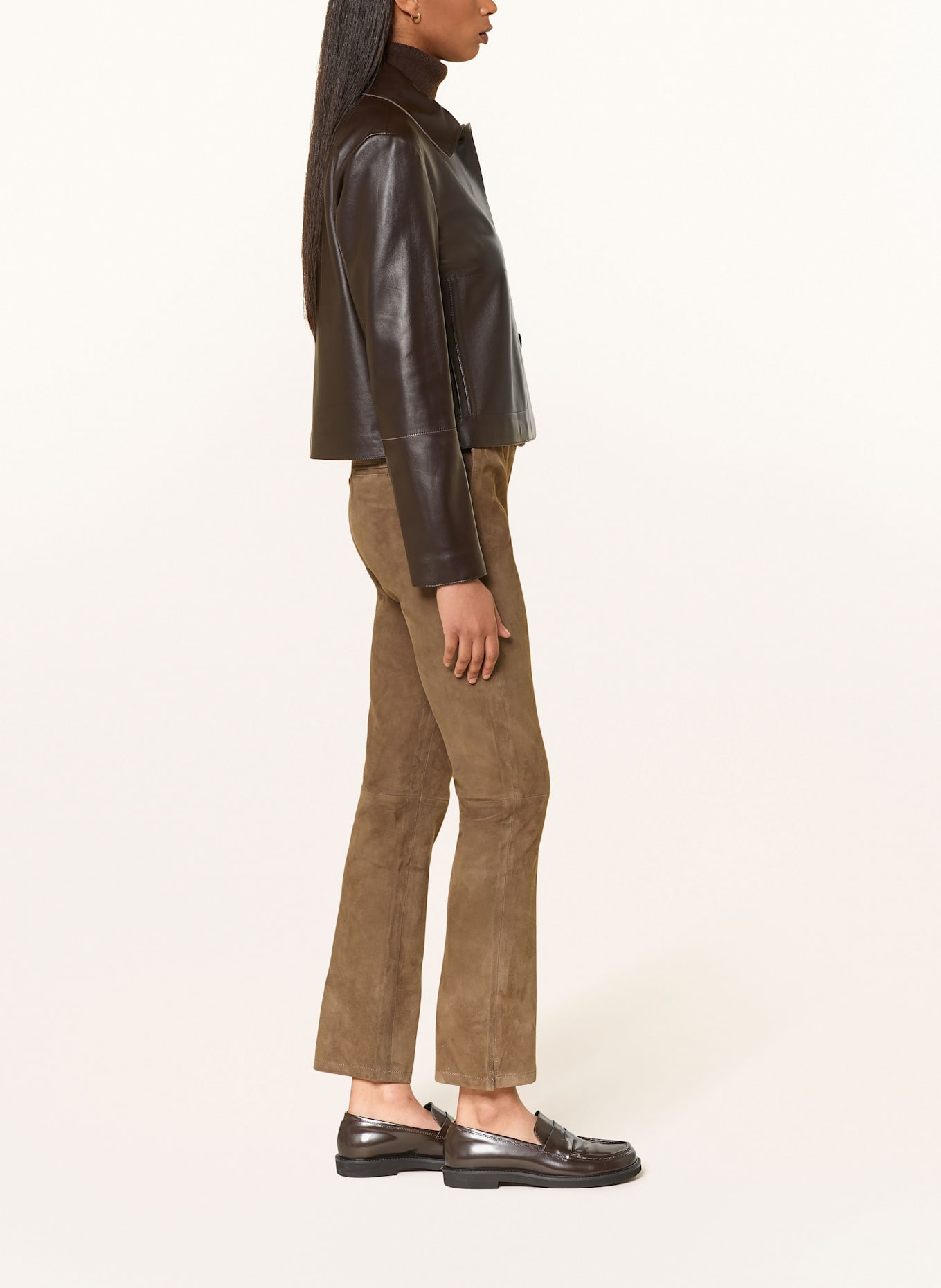 ARMA Leather pants KAMILLIA: KHAKI