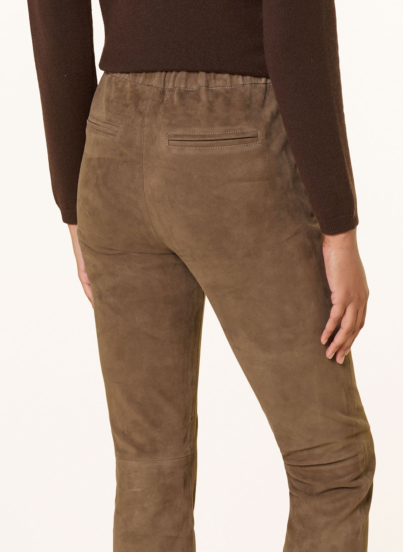 ARMA Leather pants KAMILLIA: KHAKI
