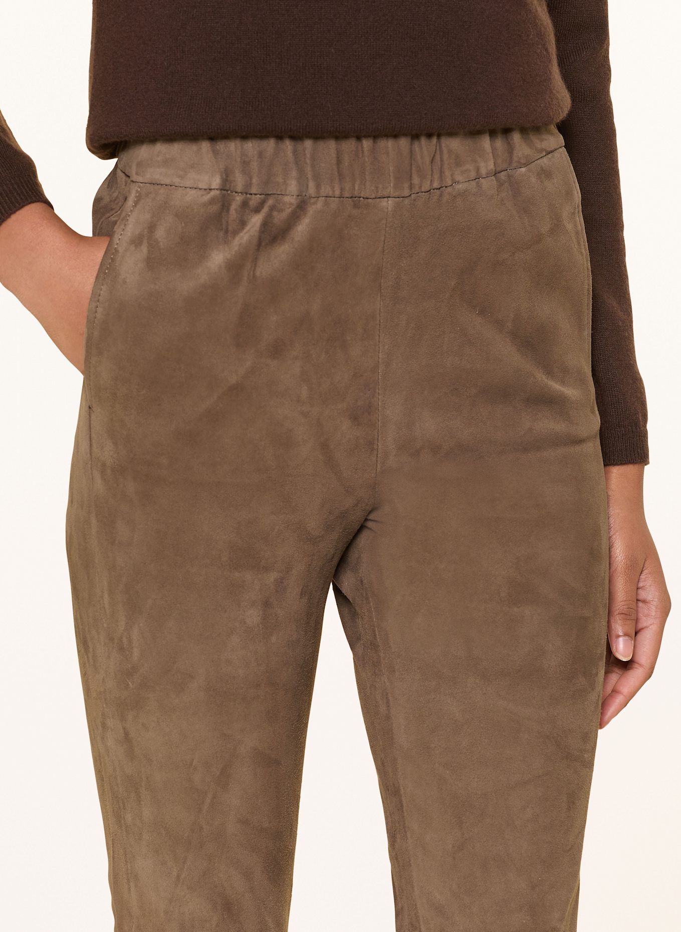 ARMA Leather pants KAMILLIA: KHAKI