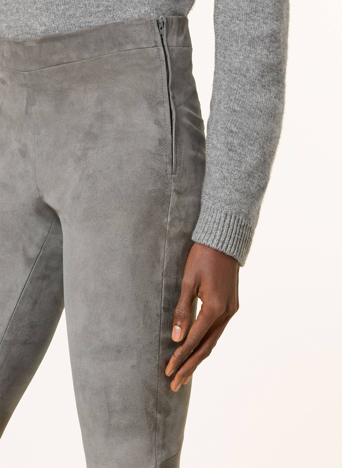 ARMA Pantalon en cuir ROCHE: GRIS