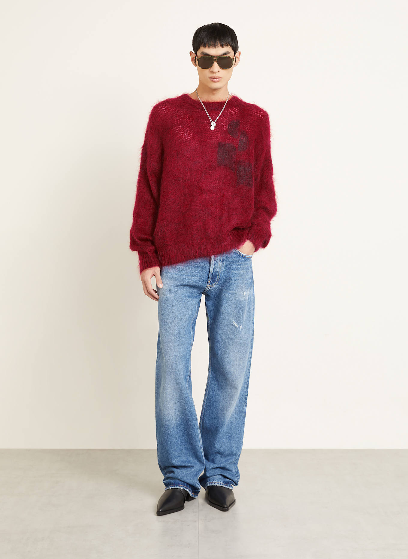 ISABEL MARANT Pullover MIRELLO mit Mohair: DUNKELROT