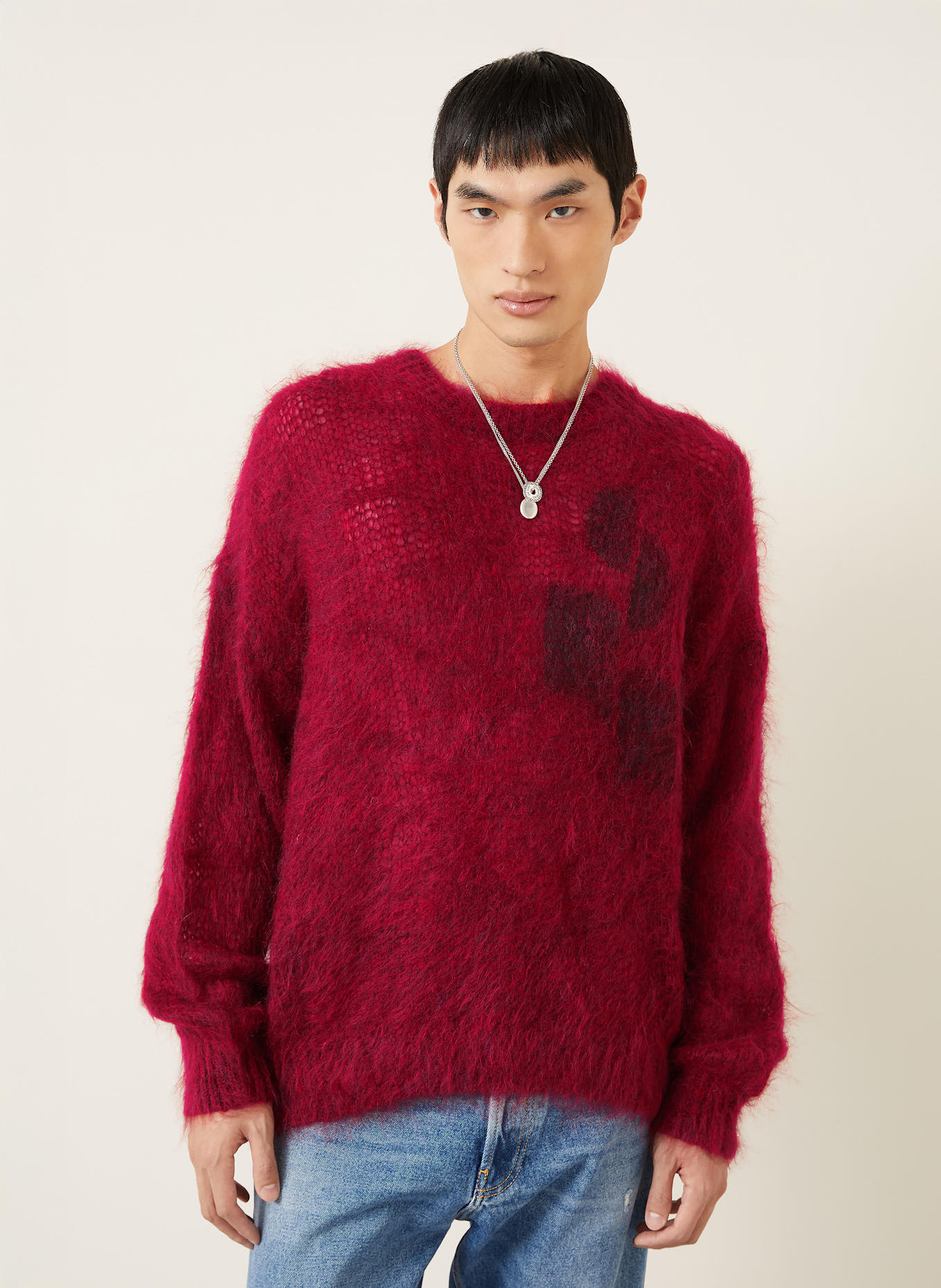 ISABEL MARANT Pullover MIRELLO mit Mohair: DUNKELROT