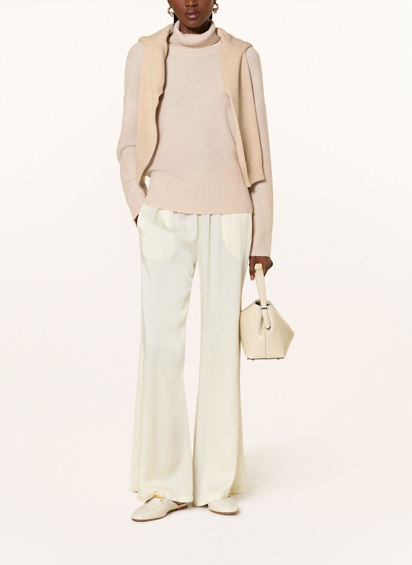 FABIANA FILIPPI Pullover mit Pailletten: CREME