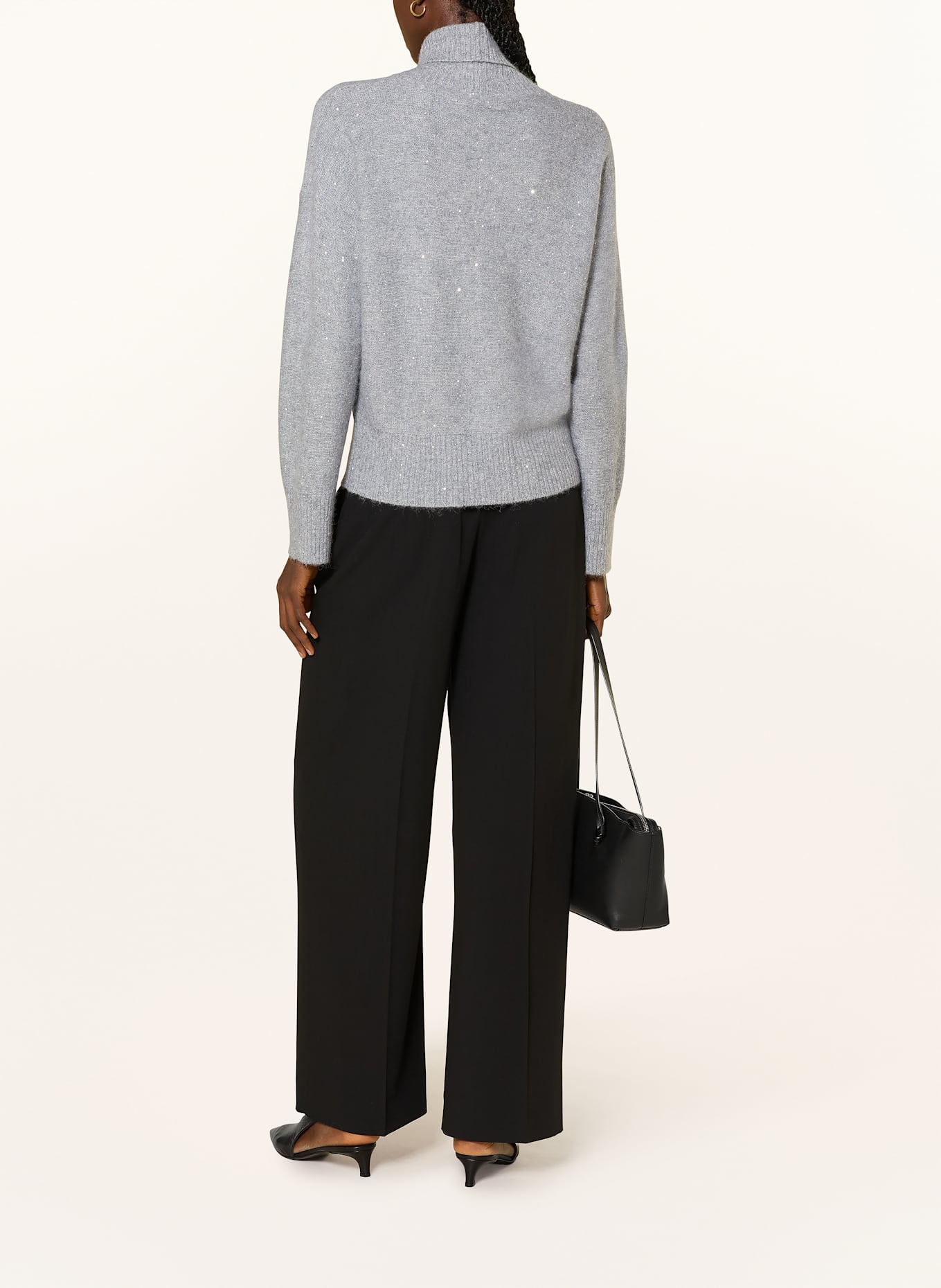 FABIANA FILIPPI Pullover mit Pailletten: GRAU