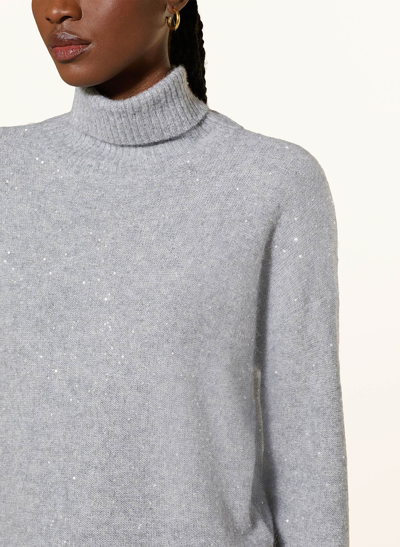 FABIANA FILIPPI Pullover mit Pailletten: GRAU