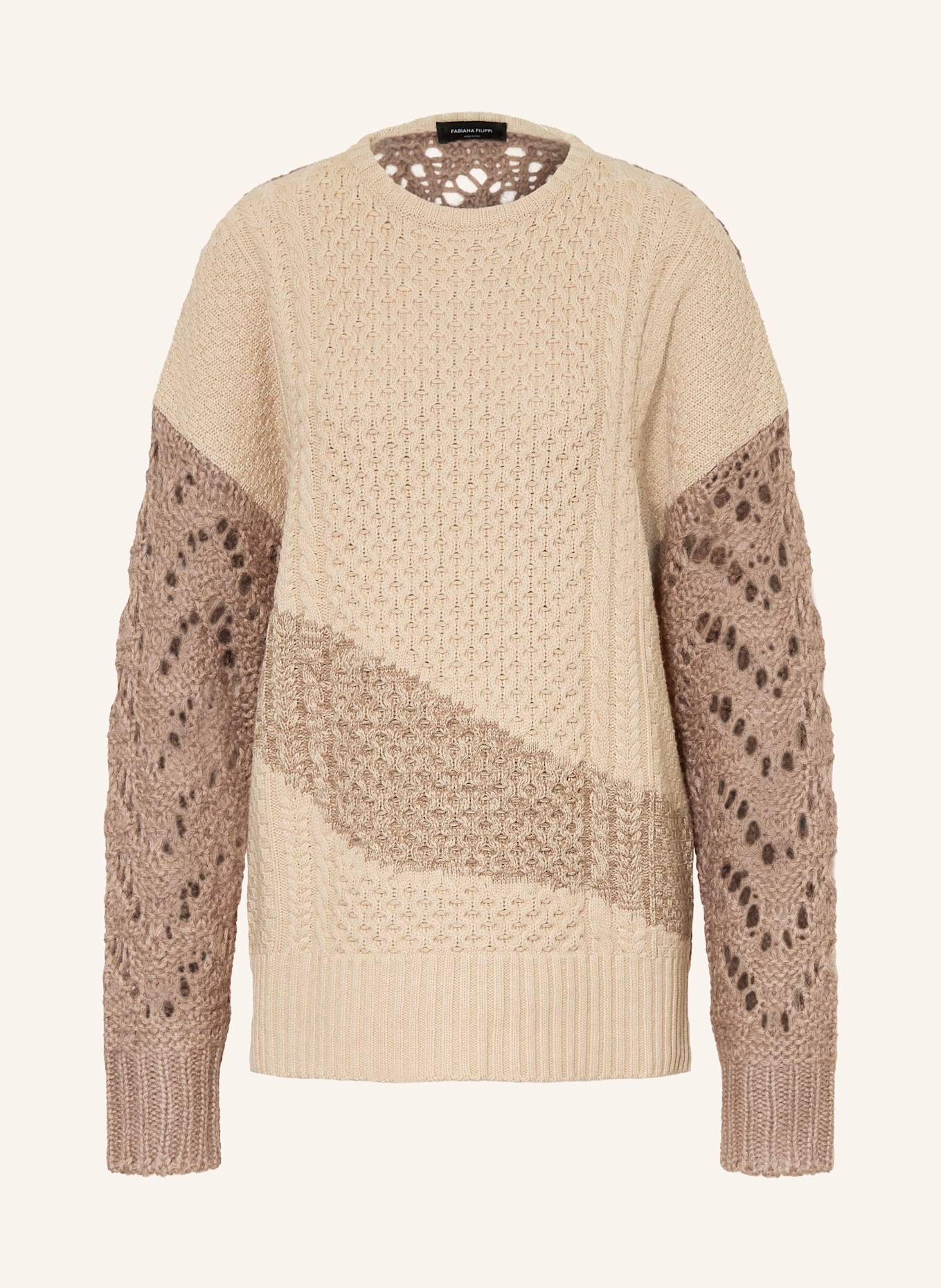 FABIANA FILIPPI Pullover: HELLBRAUN / DUNKELBRAUN